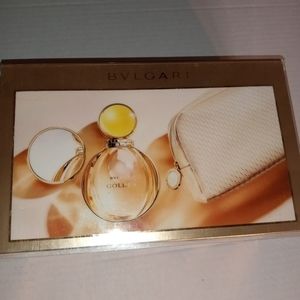 3pc bvlgari purse mirror an gold bottle set